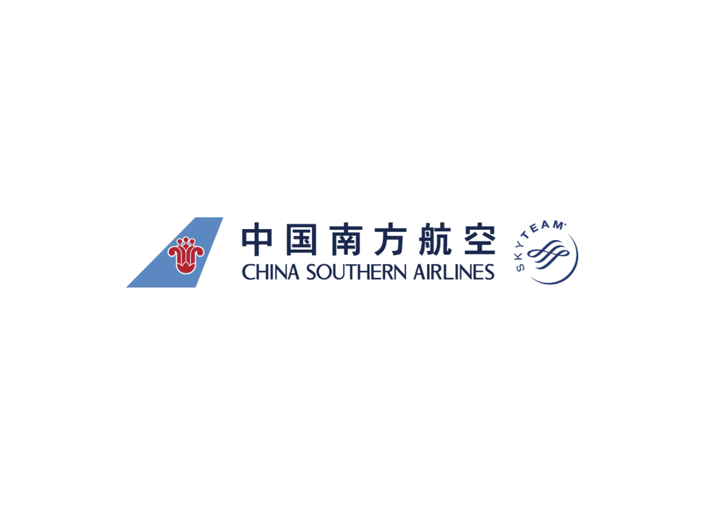 Logo of China Southern Airlines with Chinese characters, English text, and SkyTeam logo on a white background.