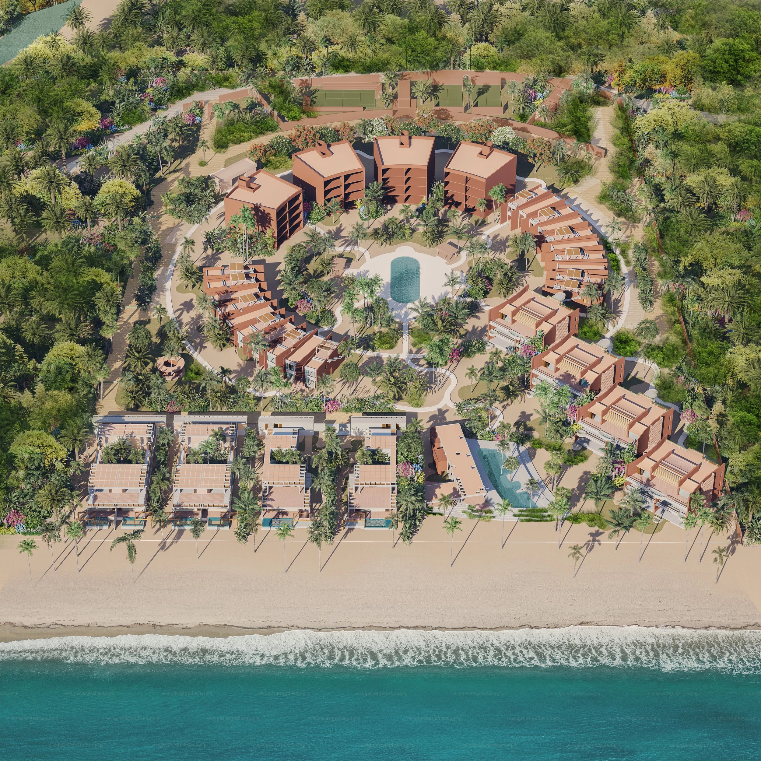 Desarrollo residencial frente al mar en Playa Larga, cerca de Zihuatanejo.