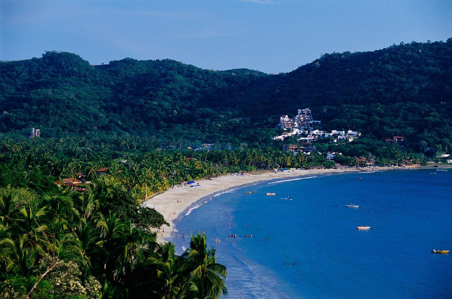 Playa La Ropa beach in Zihuatanejo on Mexico’s Pacific coast