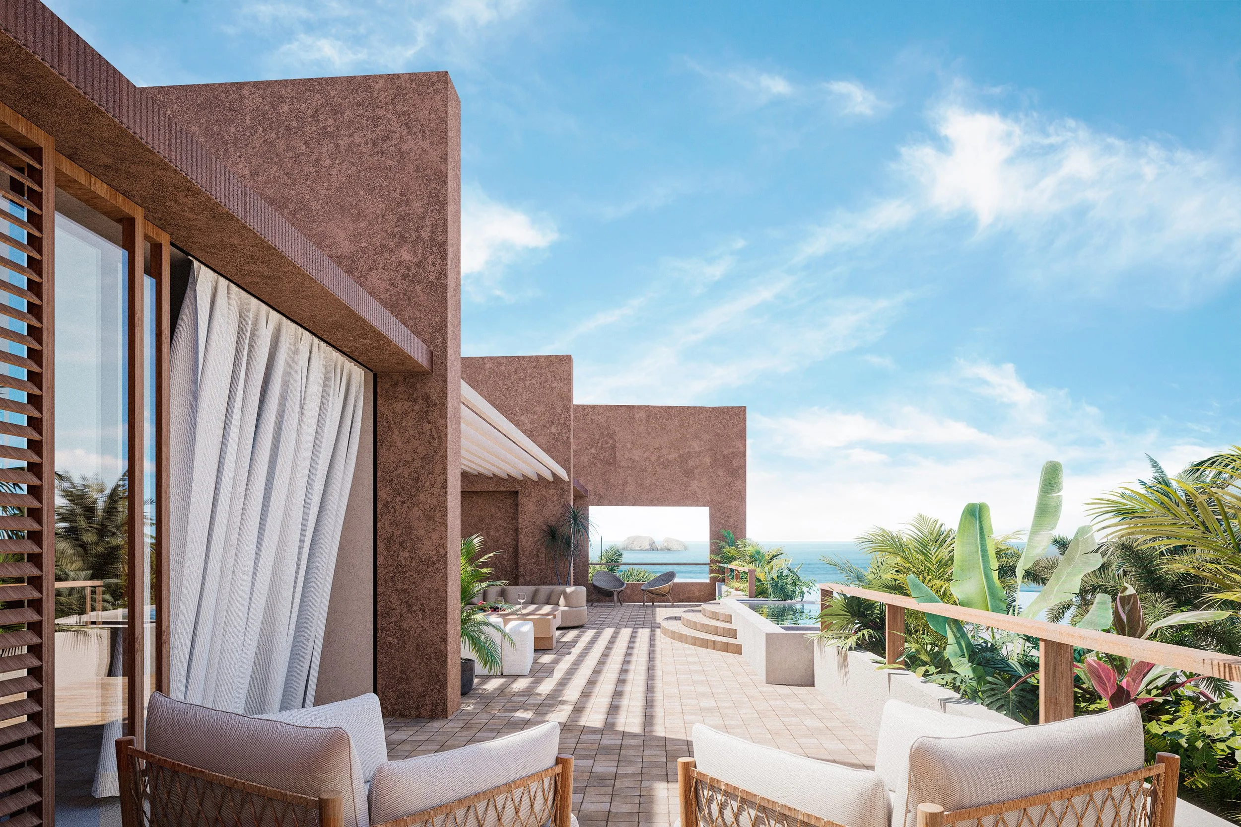 Contemporary villa architecture in Zihuatanejo.