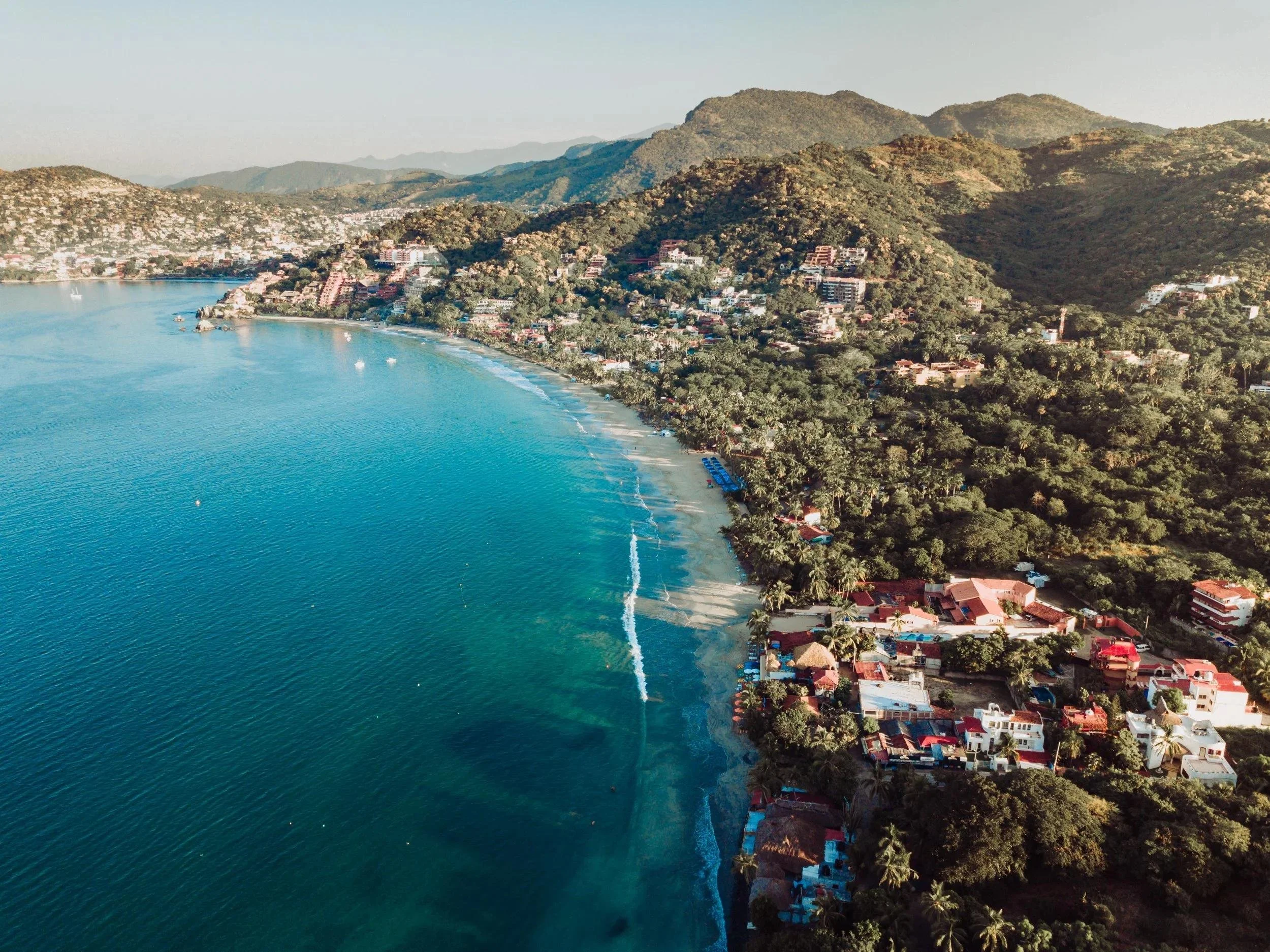 Playa La Ropa and the Pacific coastline in Zihuatanejo.