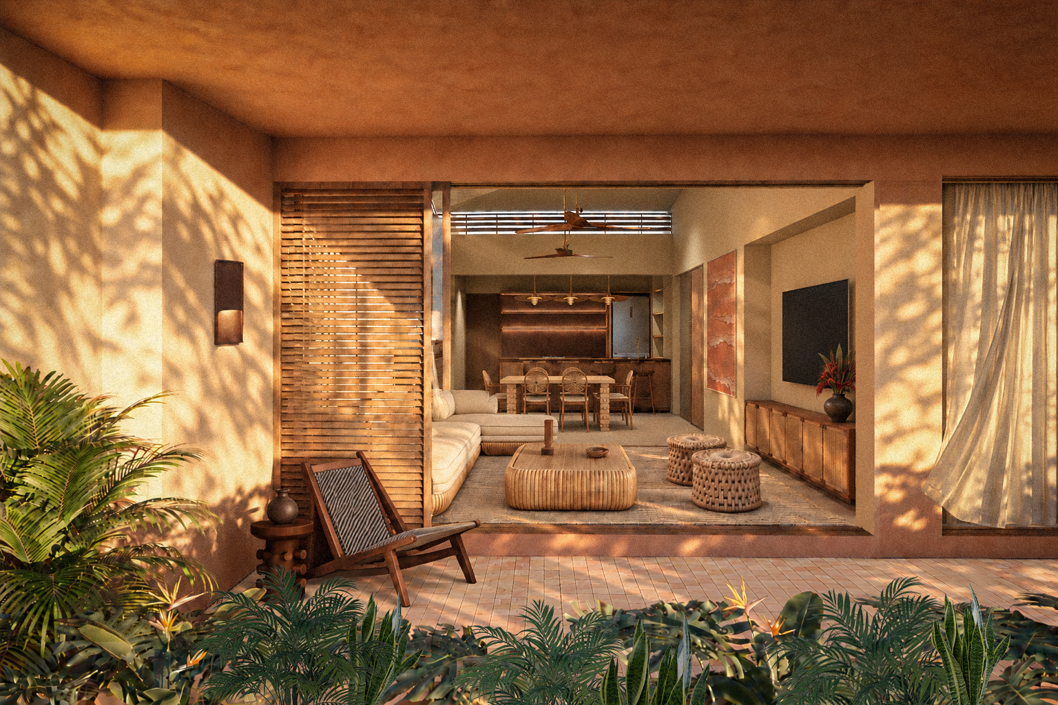 Architectural rendering of a Villas Pacífico penthouse residence at Costa Paraíso in Zihuatanejo.