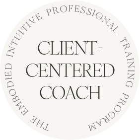 Text reading 'Client-Centered Coach' surrounded by the words 'The Evidence-Based Professional Training Program' in a circular arrangement.