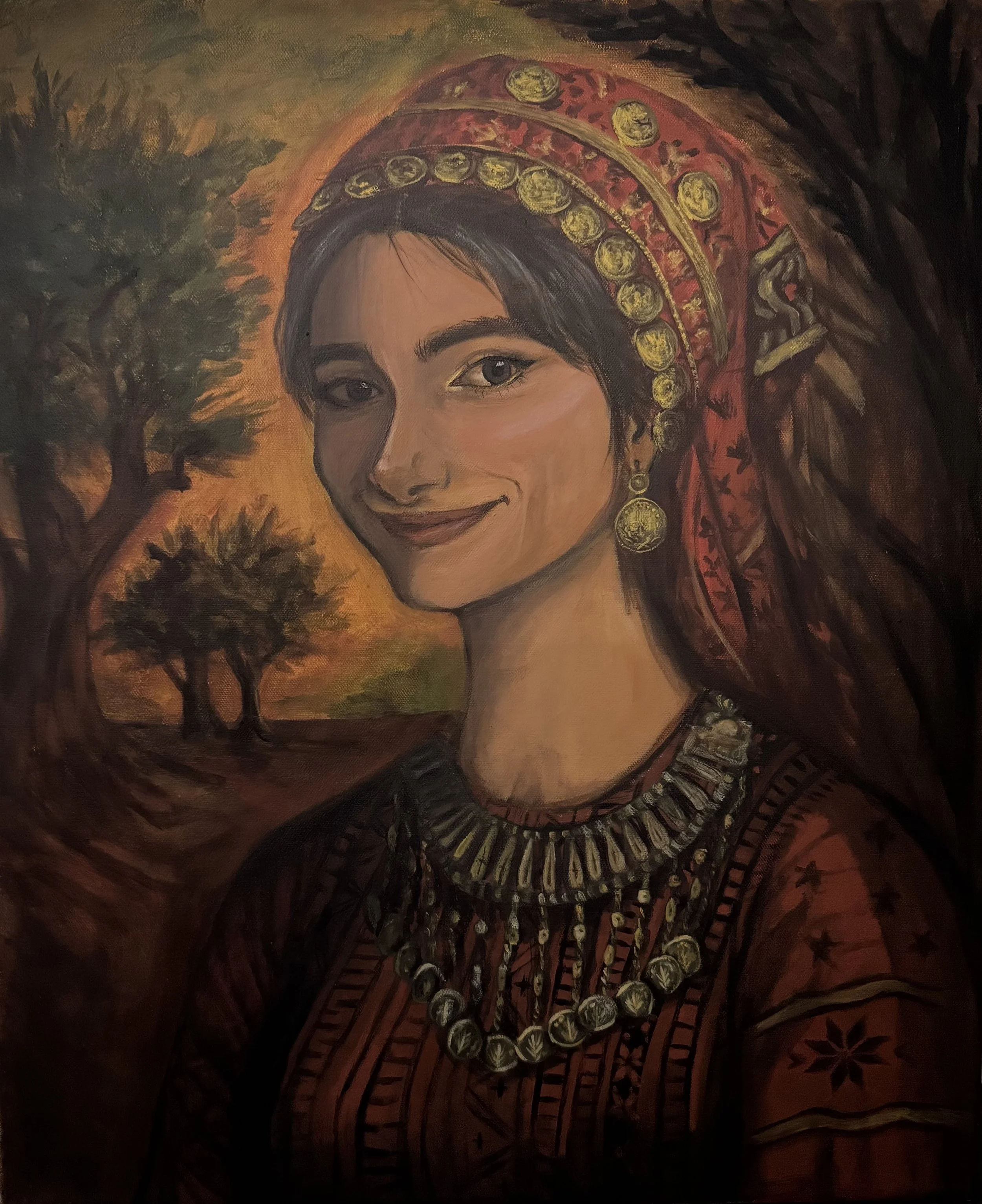 "Portrait of a Palestinian", 2026, Acrylic on Canvas, 24 x 20 inches