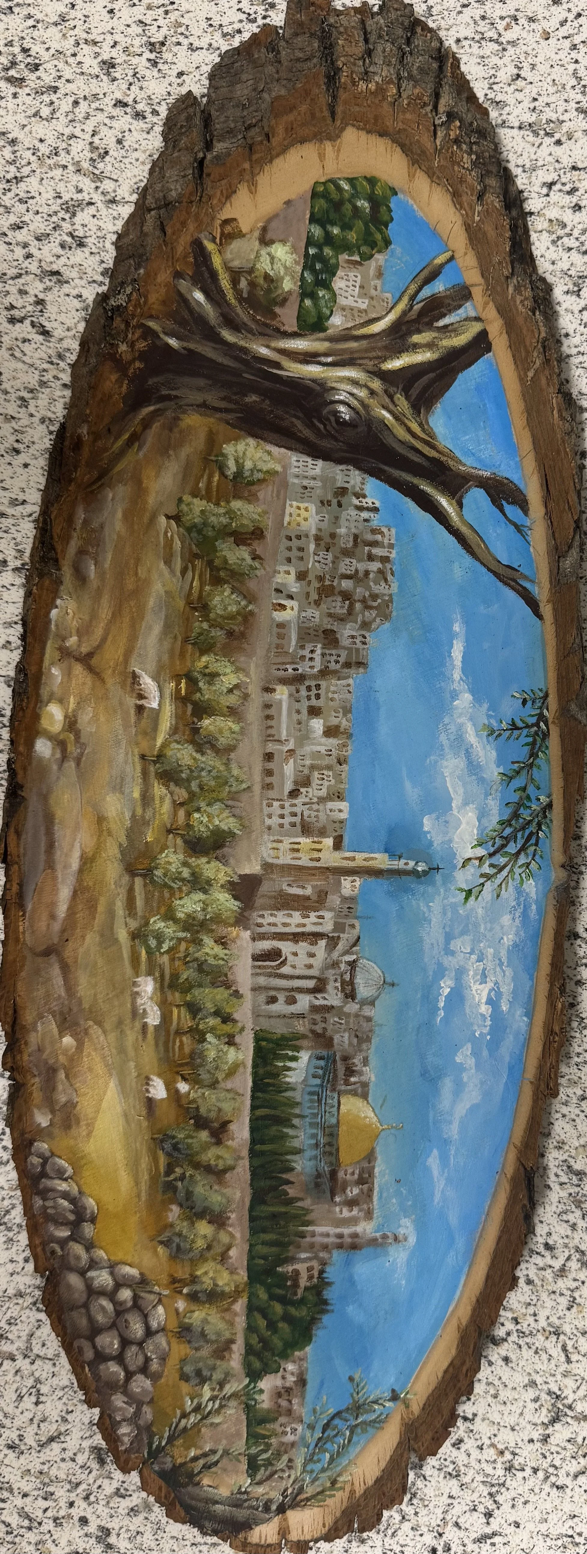 "Jerusalem", 2025, Acrylic on Wood