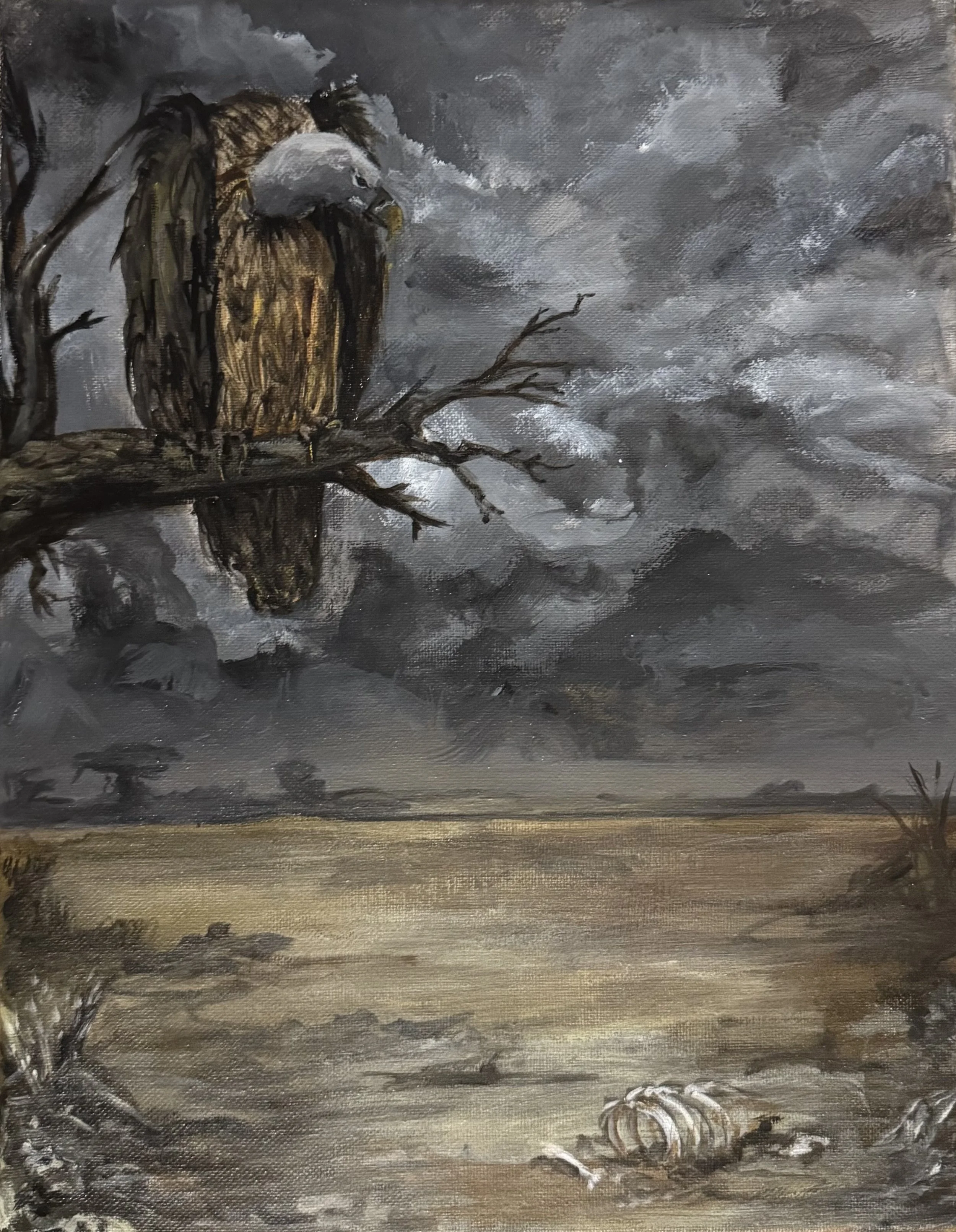 "Scavenger", 2026, Acrylic on Canvas, 14 x 11 inches