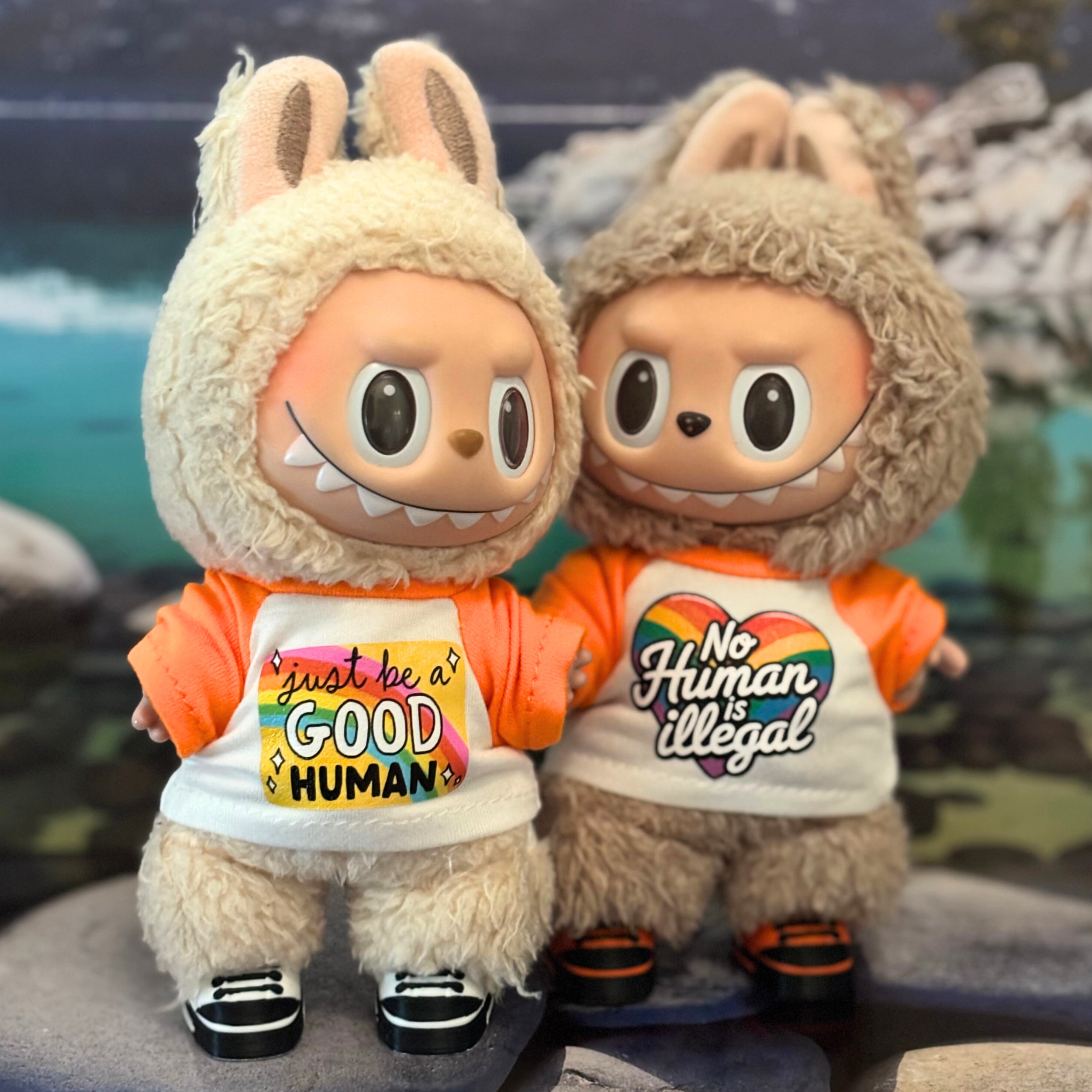 Labubu No Human Is Illegal/Just Be A Good Human Tee