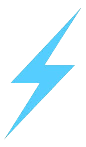Blue lightning bolt on a black background