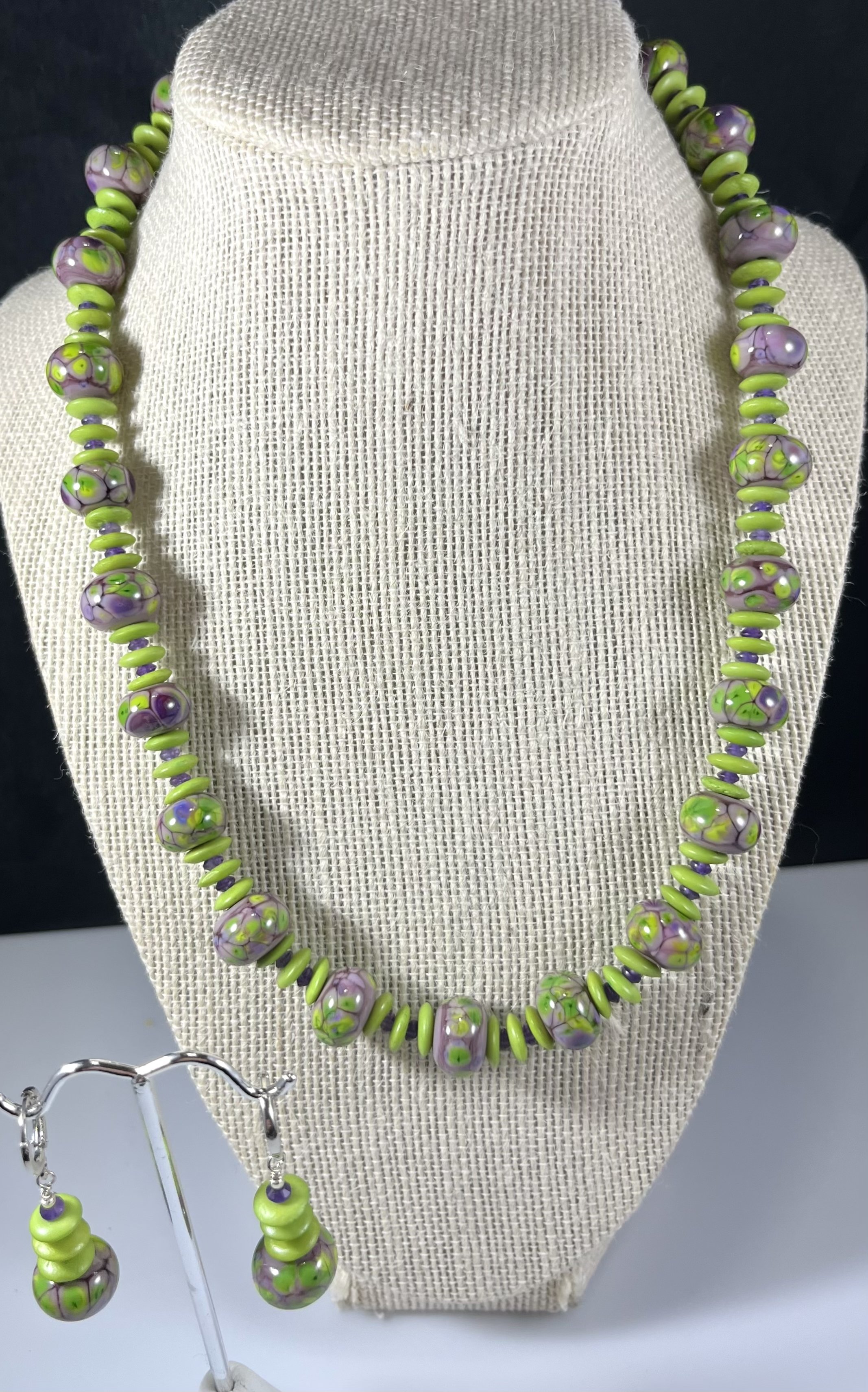 Lampwork, Glass & Crystal Necklace & Earrings