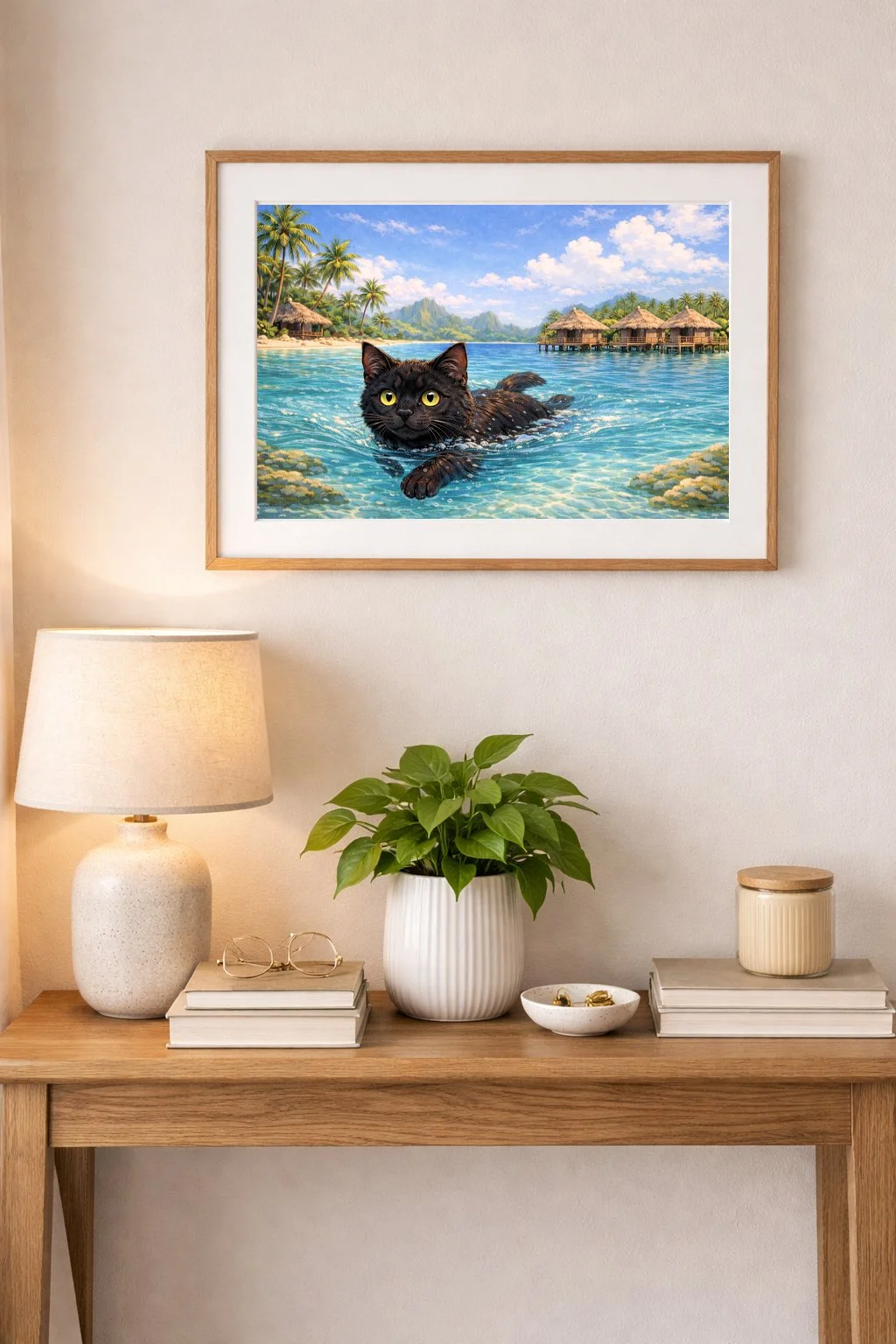 Swimming in tropical island