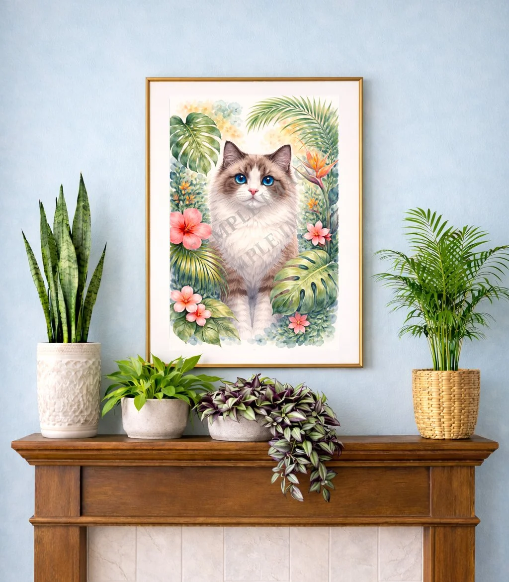 adventure cat artwork printable illustration for cat lovers, gift ideas for cat mom and cat dad