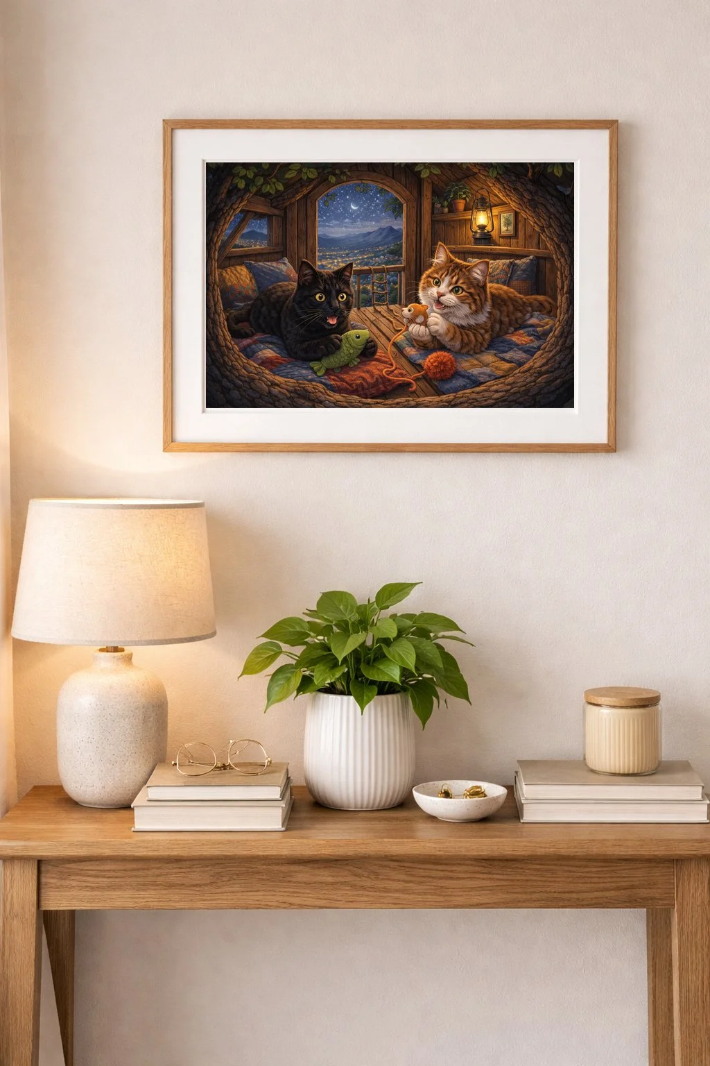 Cats in the treehouse (Night)