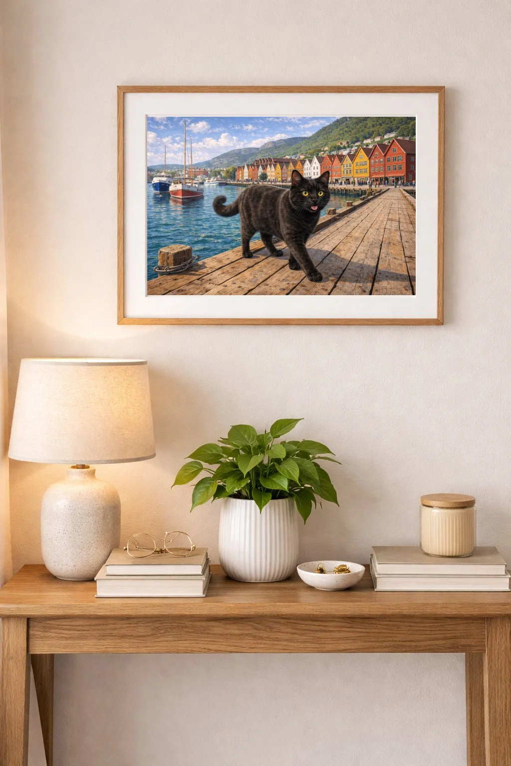 Colorful houses by the dock