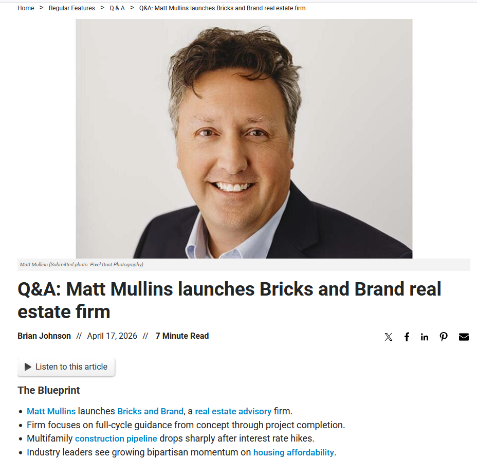 Featured in Finance &amp; Commerce: Why I Launched Bricks and Brand