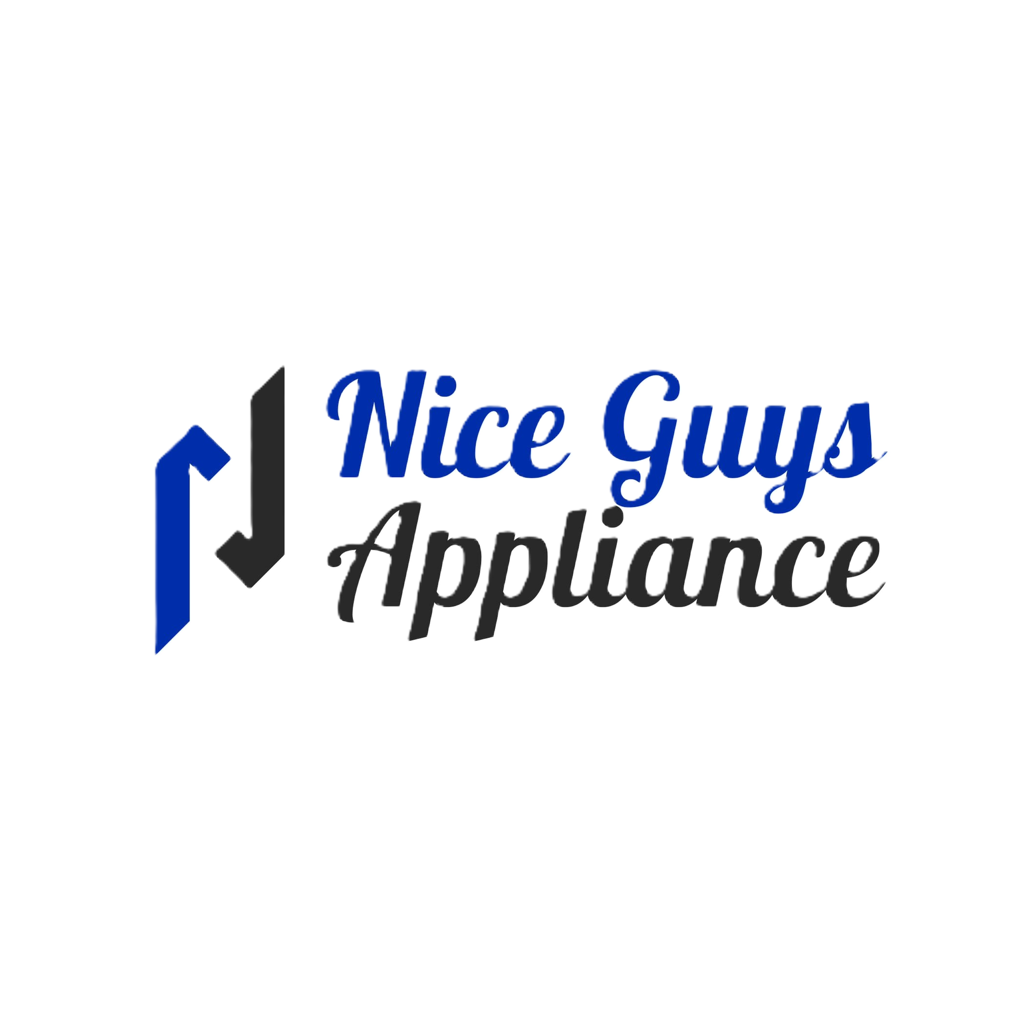 Logo for Nice Guy's Appliance featuring a stylized refrigerator icon and the business name in blue and black text.