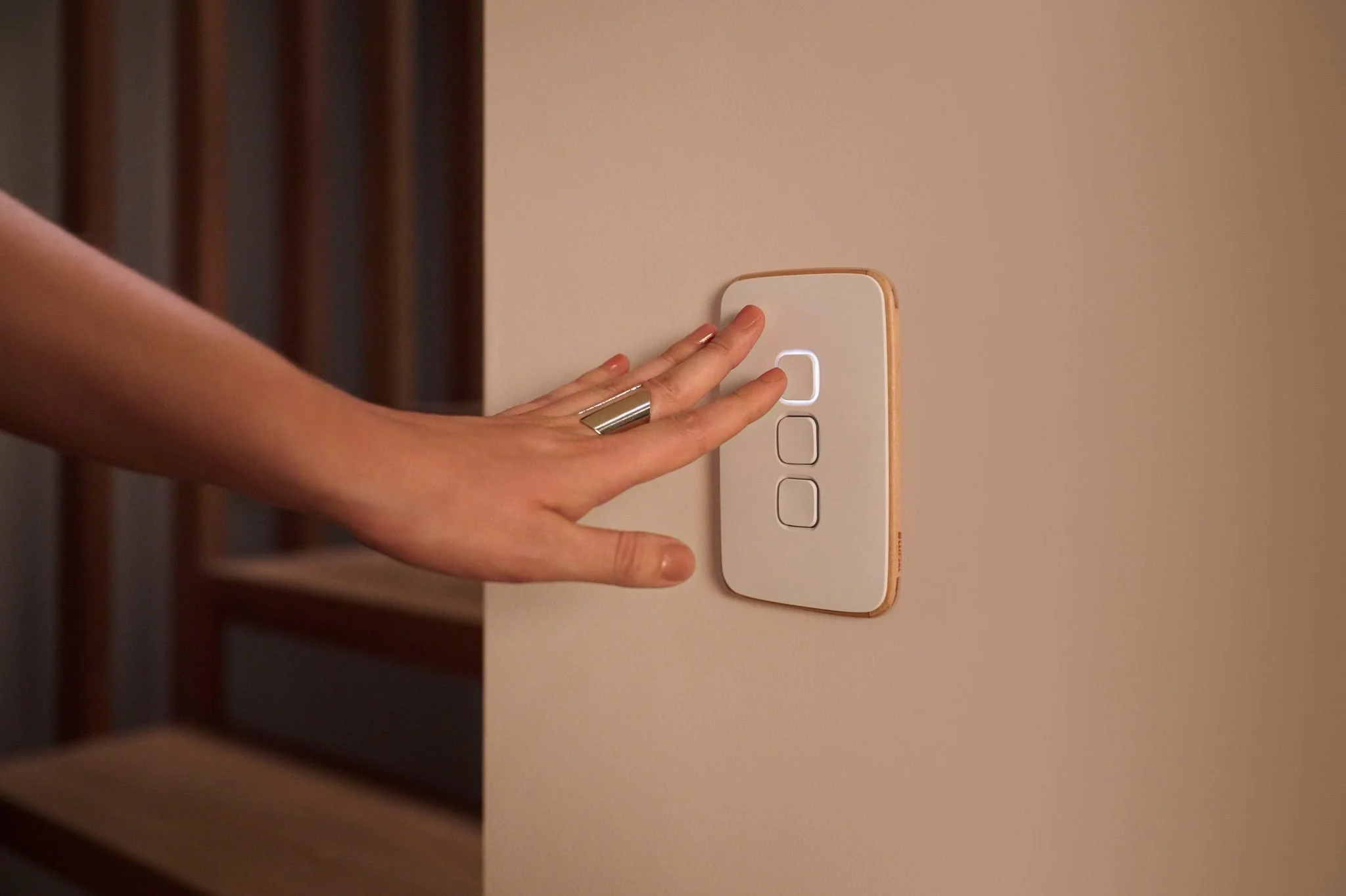 Clipsal Iconic with wooden trim switch cowley electrical