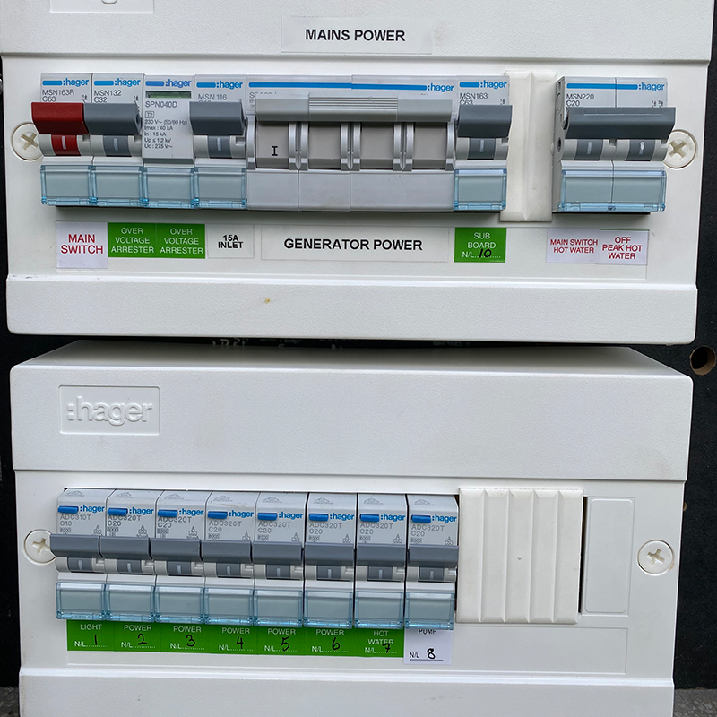 Hager switchboard with generator - Cowley Electrical