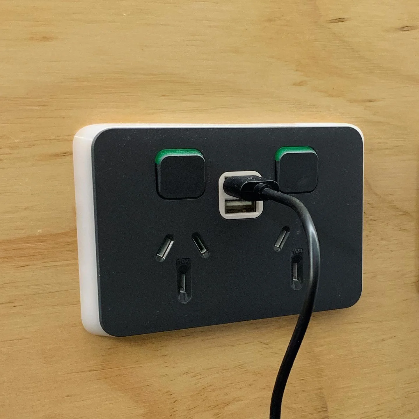 Black Clipsal iconic Powerpoint with USB points Cowley Electrical