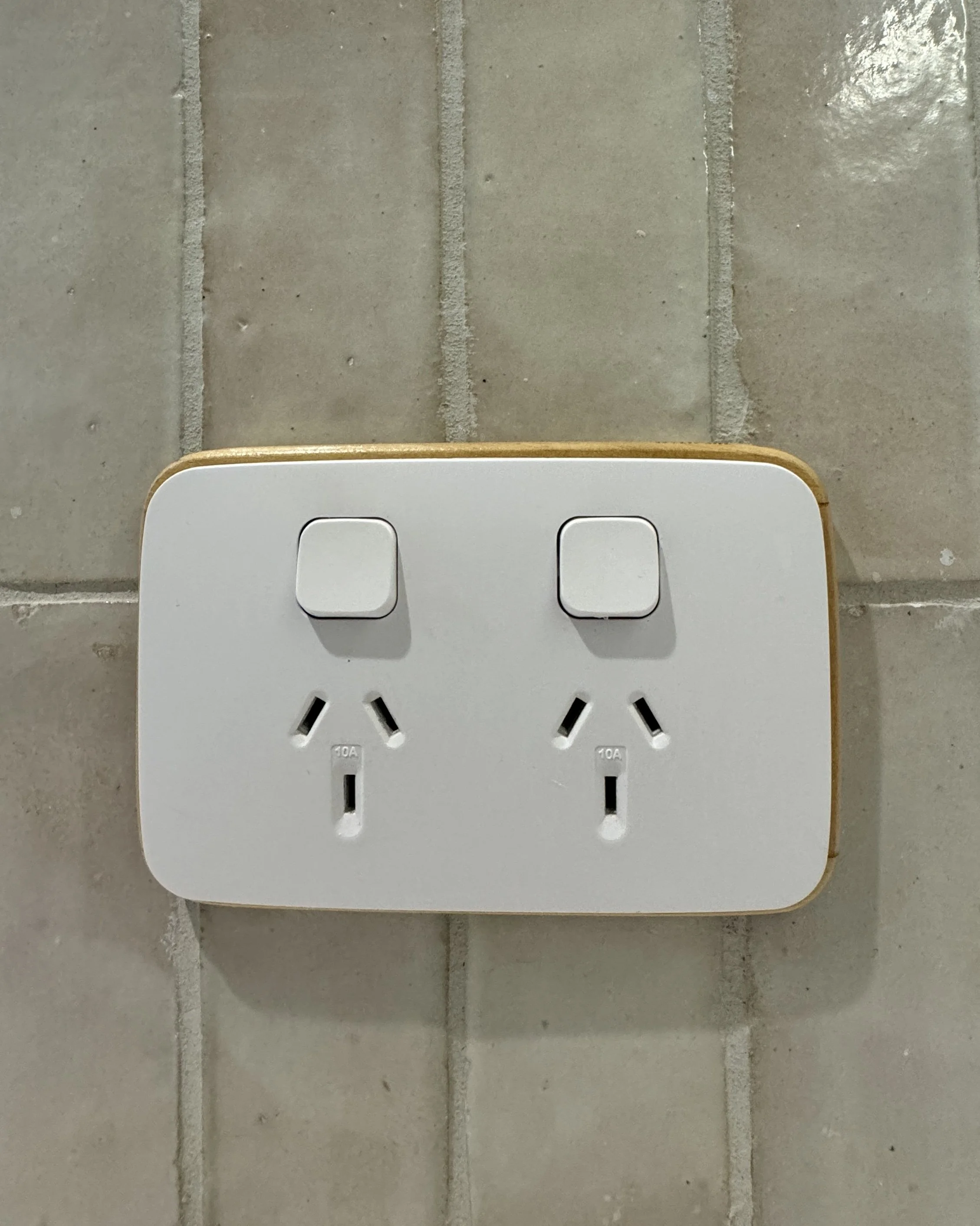 clipsal iconic wood trim bathroom switch