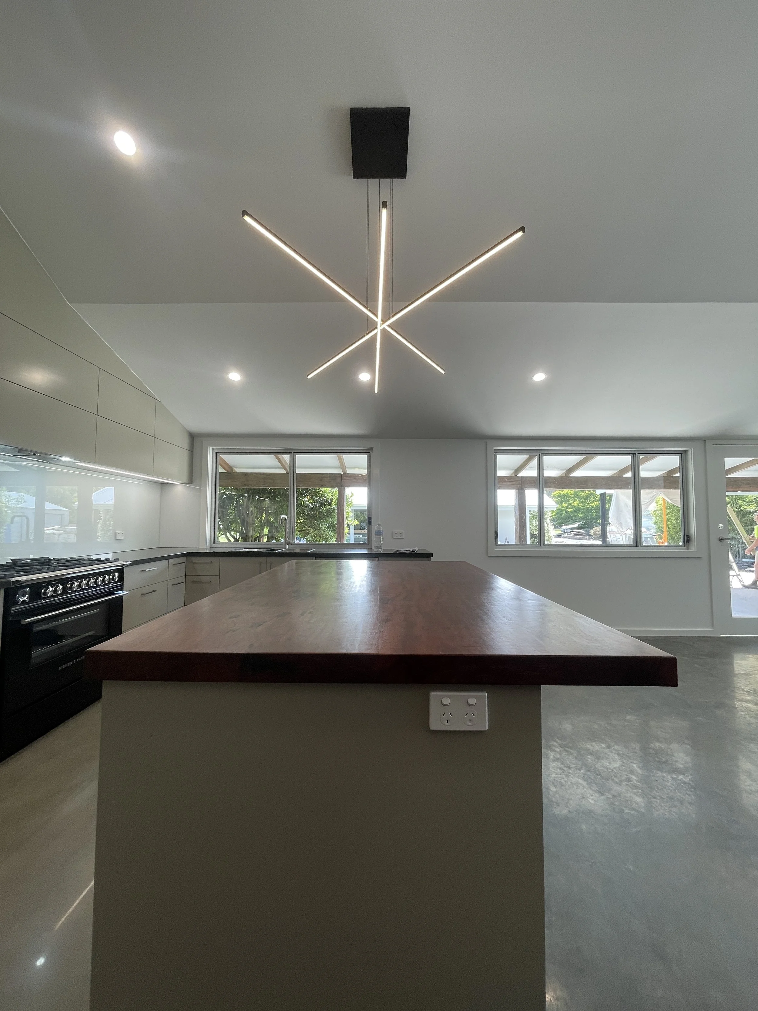 kitchen with modern pendant  - Cowley Electrical