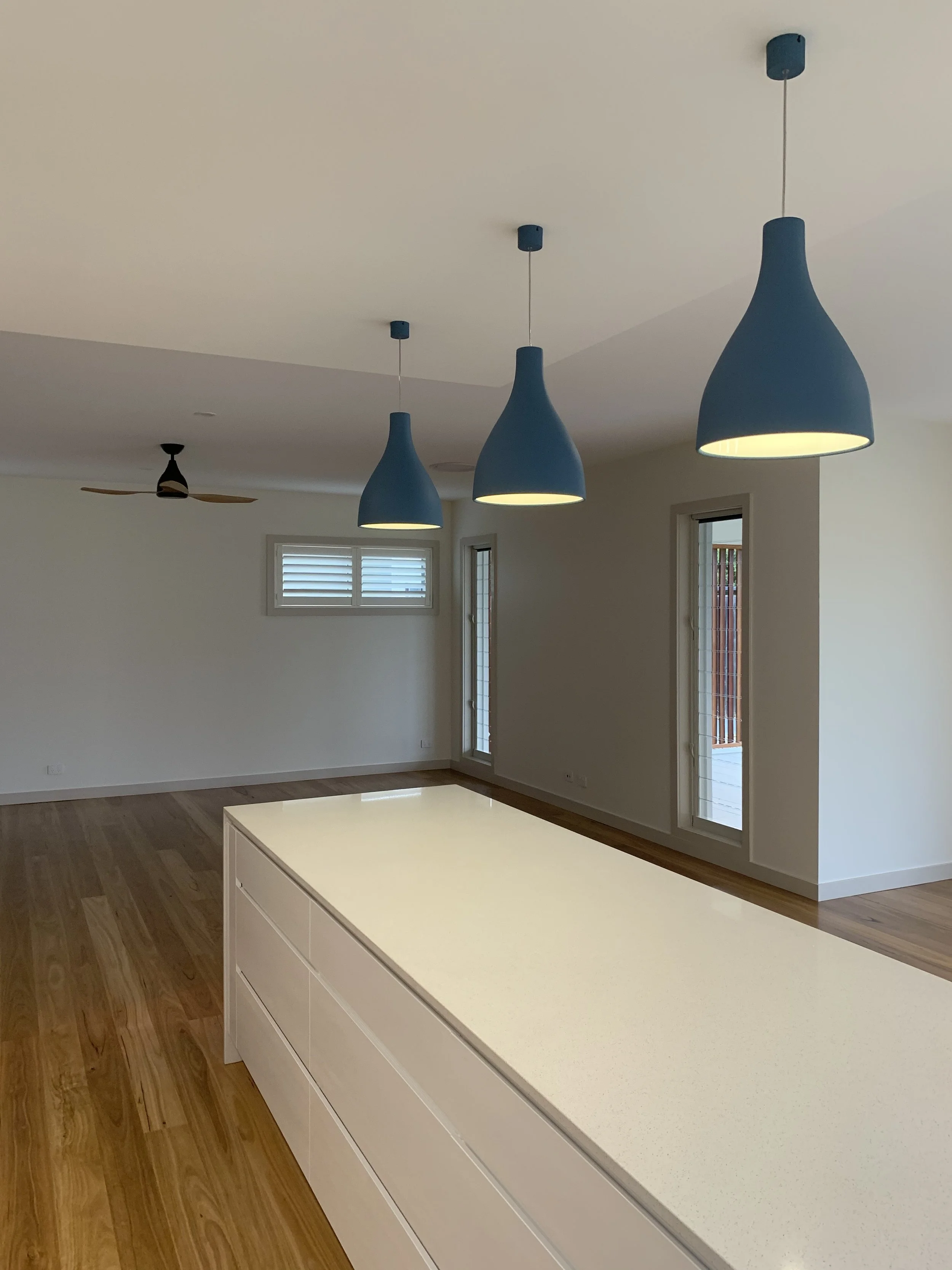 blue pendants  - Cowley Electrical