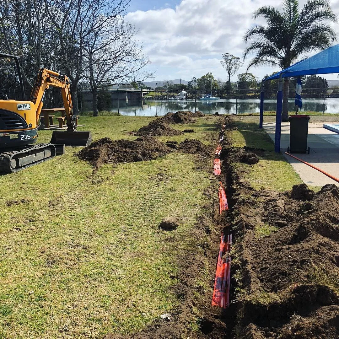 Moruya Swimming Pool trench for outdoor power