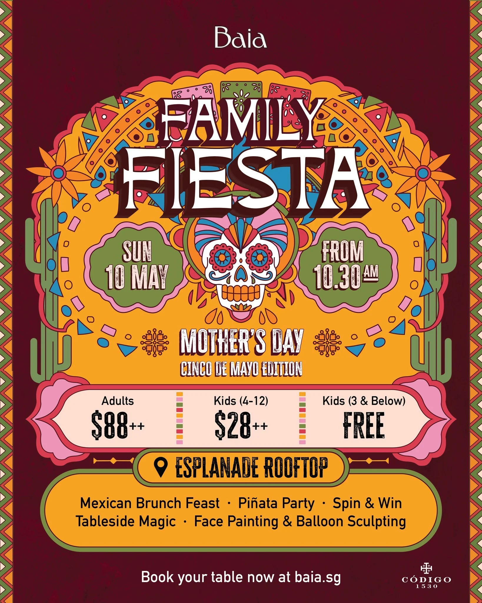 This Mother&rsquo;s Day, we&rsquo;re turning up it up with a vibrant celebration inspired by the spirit of Cinco de Mayo! Come hungry for our festive Mexican-inspired brunch feast and the kind of joyful energy the whole table will remember. 🎉

Mums 