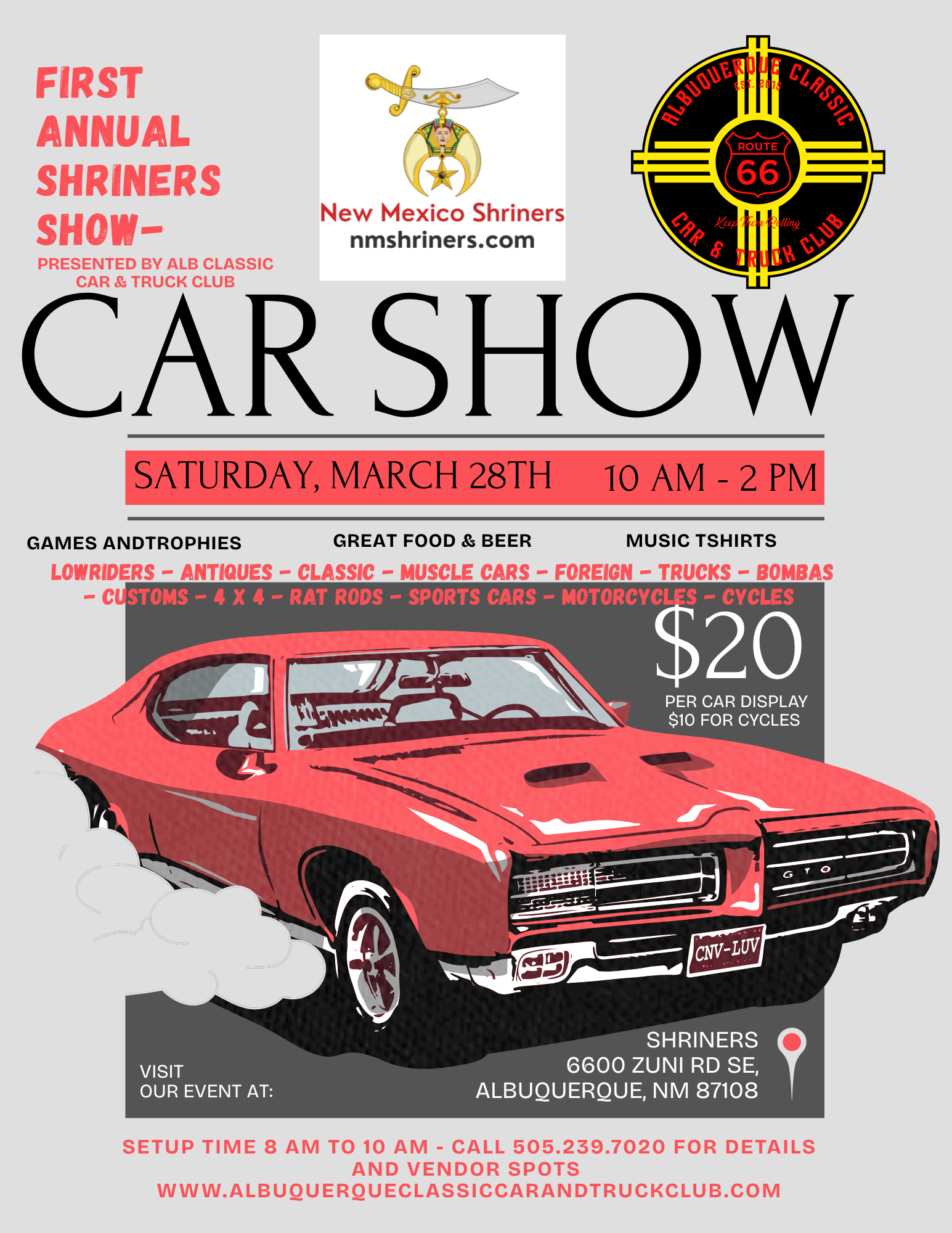 SHRINERS 1ST ANNUAL CAR SHOW