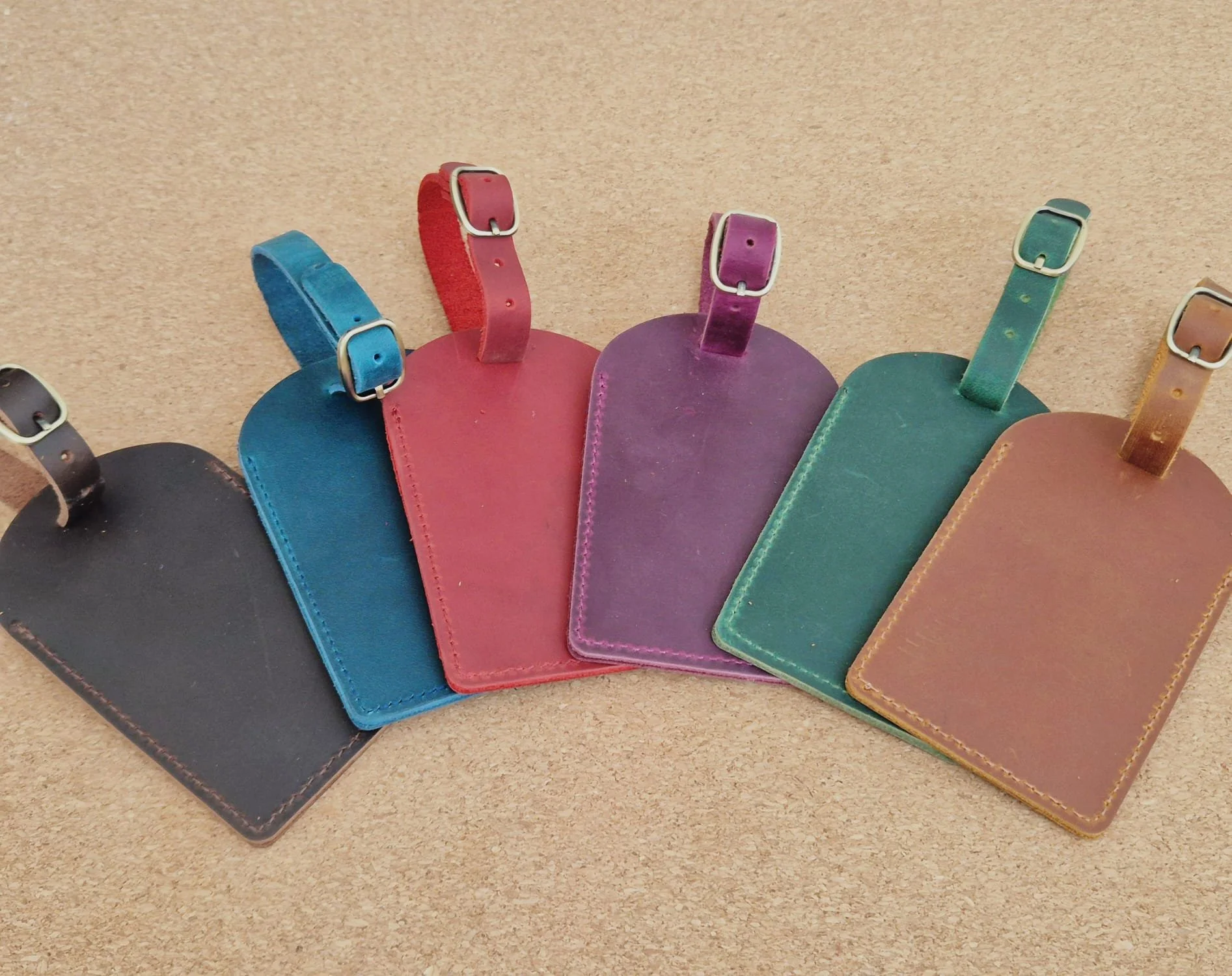 Engraved Leather Suitcase Tags