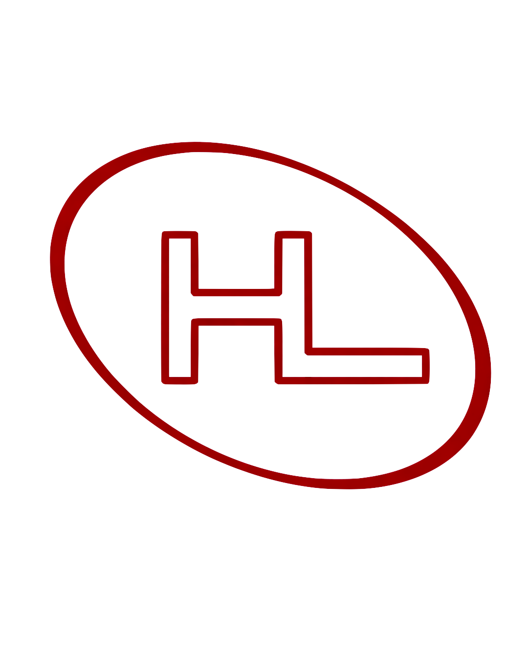 Red neon sign with the letters 'HL' for 'High Line' inside a red oval outline.