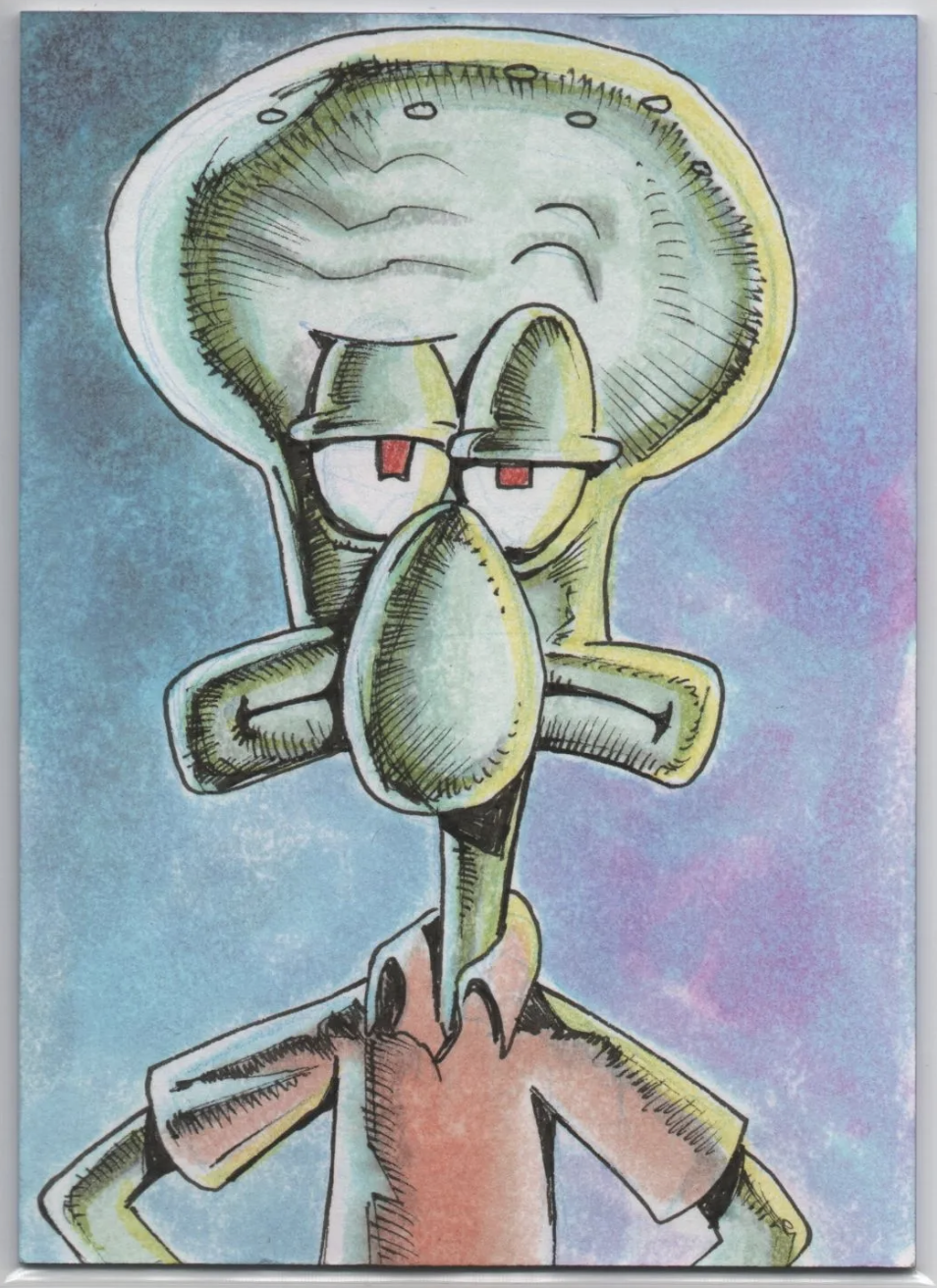Squidward Sketch Card