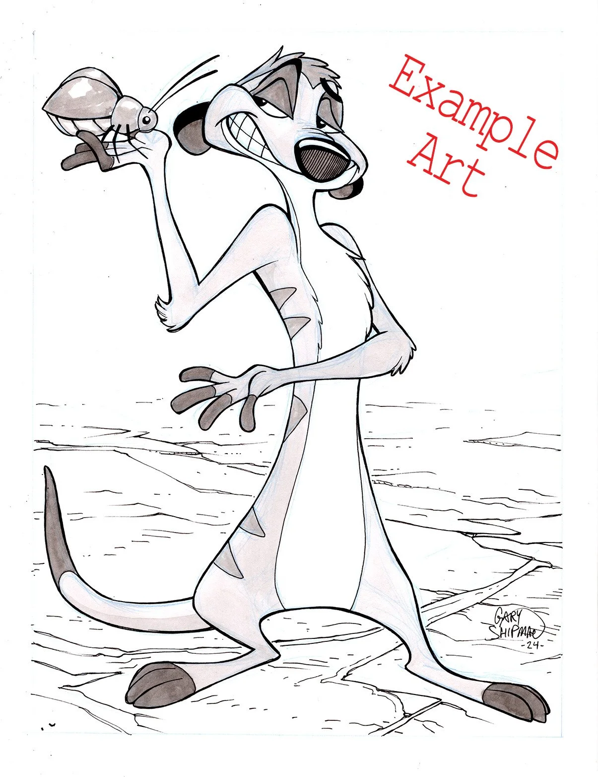 6x9" Commission B&W Original Art