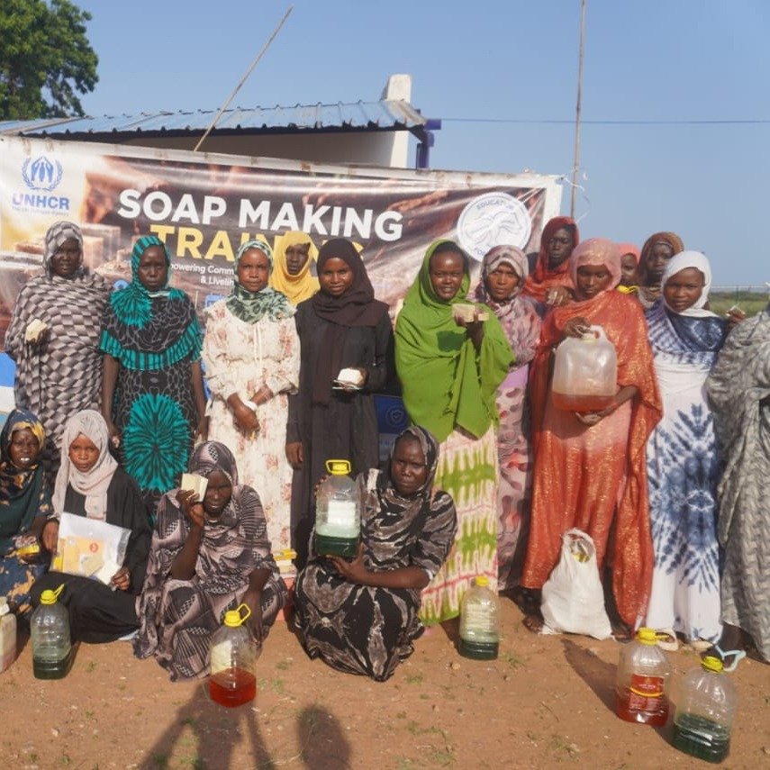 #educationanddramaforpeace#sudanese#refugees Some of our Soap Making trainees in Chemedi with their soap! #peaceinSudan
