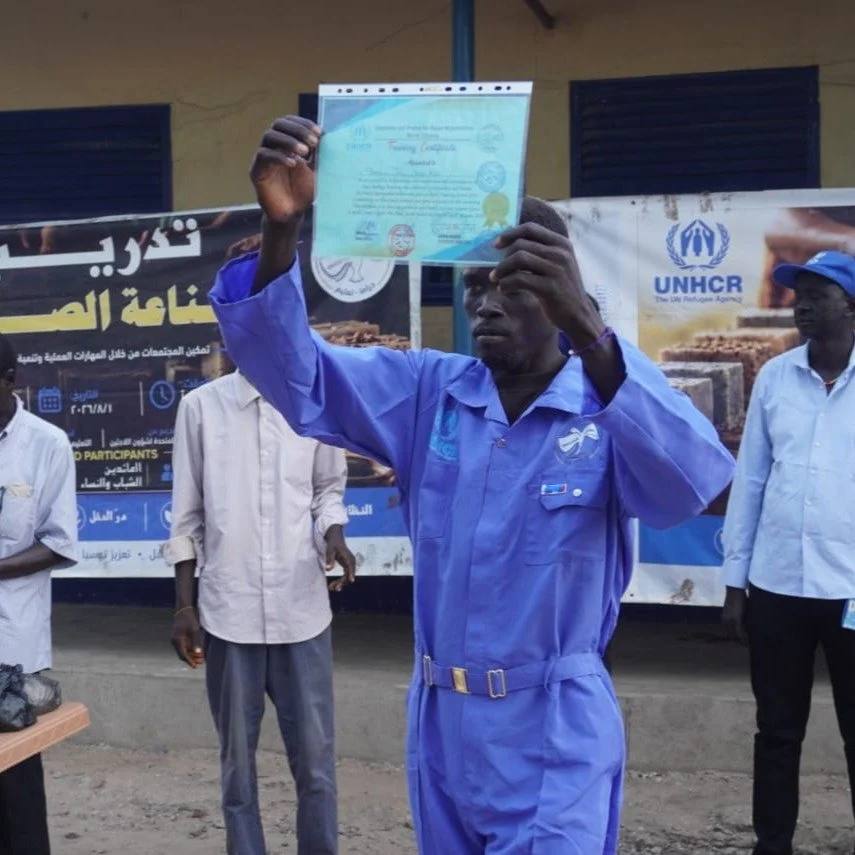 #educationanddramaforpeace Trainees receive their certificates after completing EDP's soap making and business skills training #sudanese#refugees#peaceinSudan