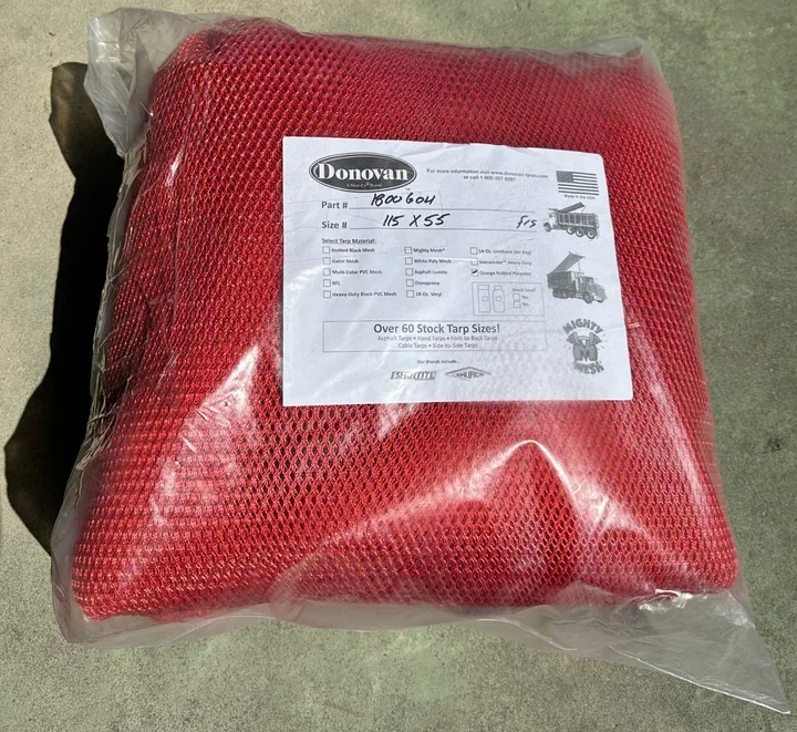 Donovan Sidewinder Side-Flip Replacement Orange Net Tarp 115in x 55ft