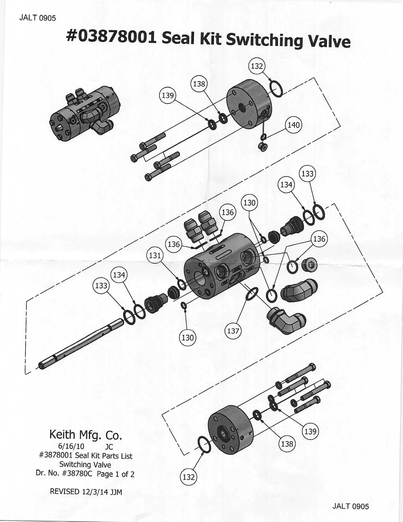 Keith SEAL KIT SWITCHING VALVE