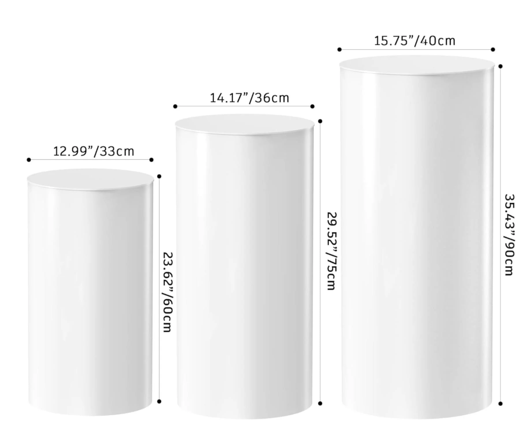 White Cylinder Plinths