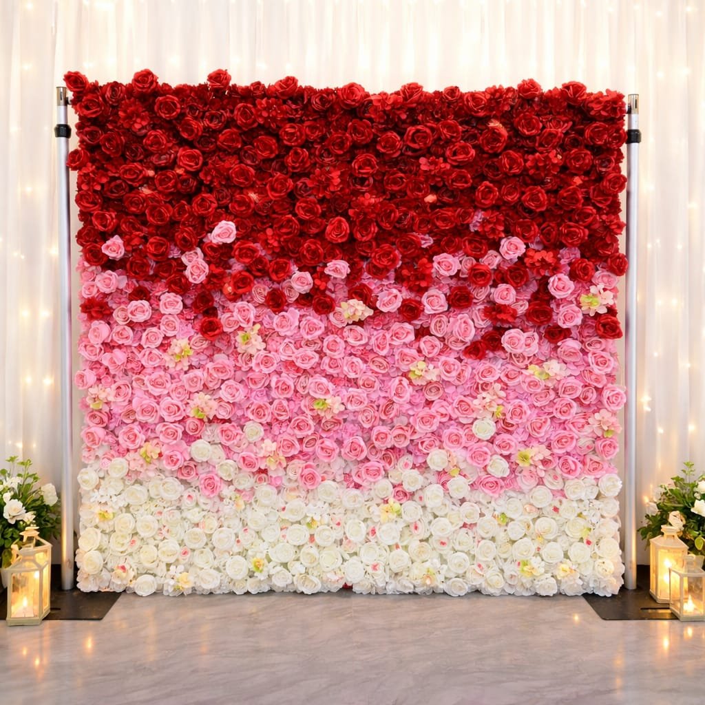 Multiple color luxury flower wall