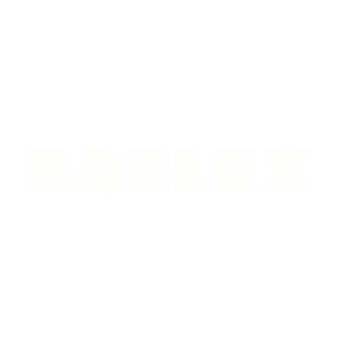 Roblox logo in white letters on a black background.
