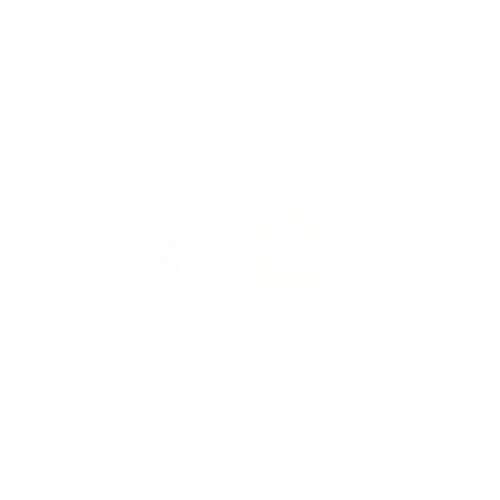 Nook logo with the text 'by Barnes & Noble' beneath it on a black background.