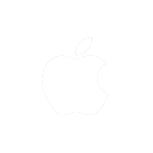 White Apple logo on a black background.