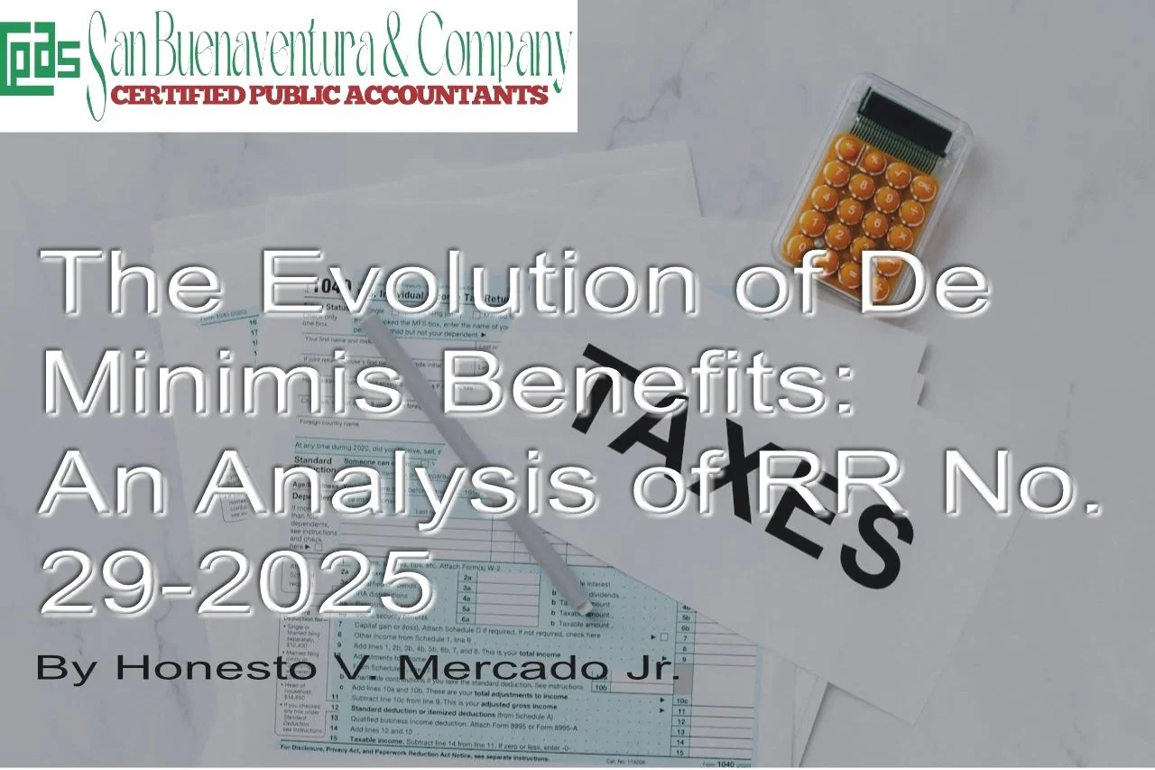 The Evolution of De Minimis Benefits: An Analysis of RR No. 29-2025
