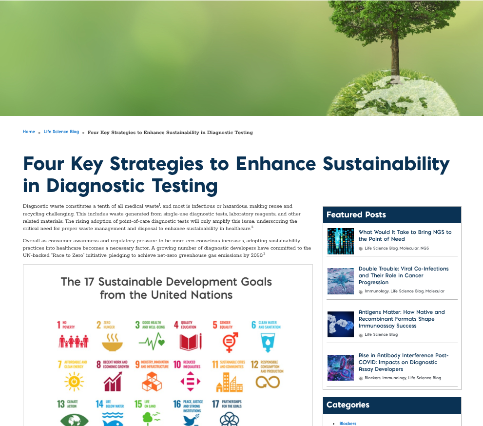 Blog Sustainability in Diagnostics