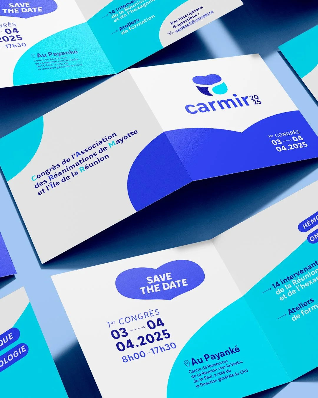 CARMIR - Congrès de l'Association des Réanimations de Mayotte et de l'île de La Réunion - Création du logo et des supports de communication (site web, flyers, affiches, goodies)