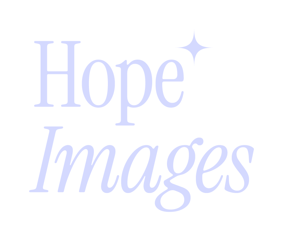 The image contains the text "Hope Images" written in a light purple font against a black background, with a small star-like shape above the word "Hope".