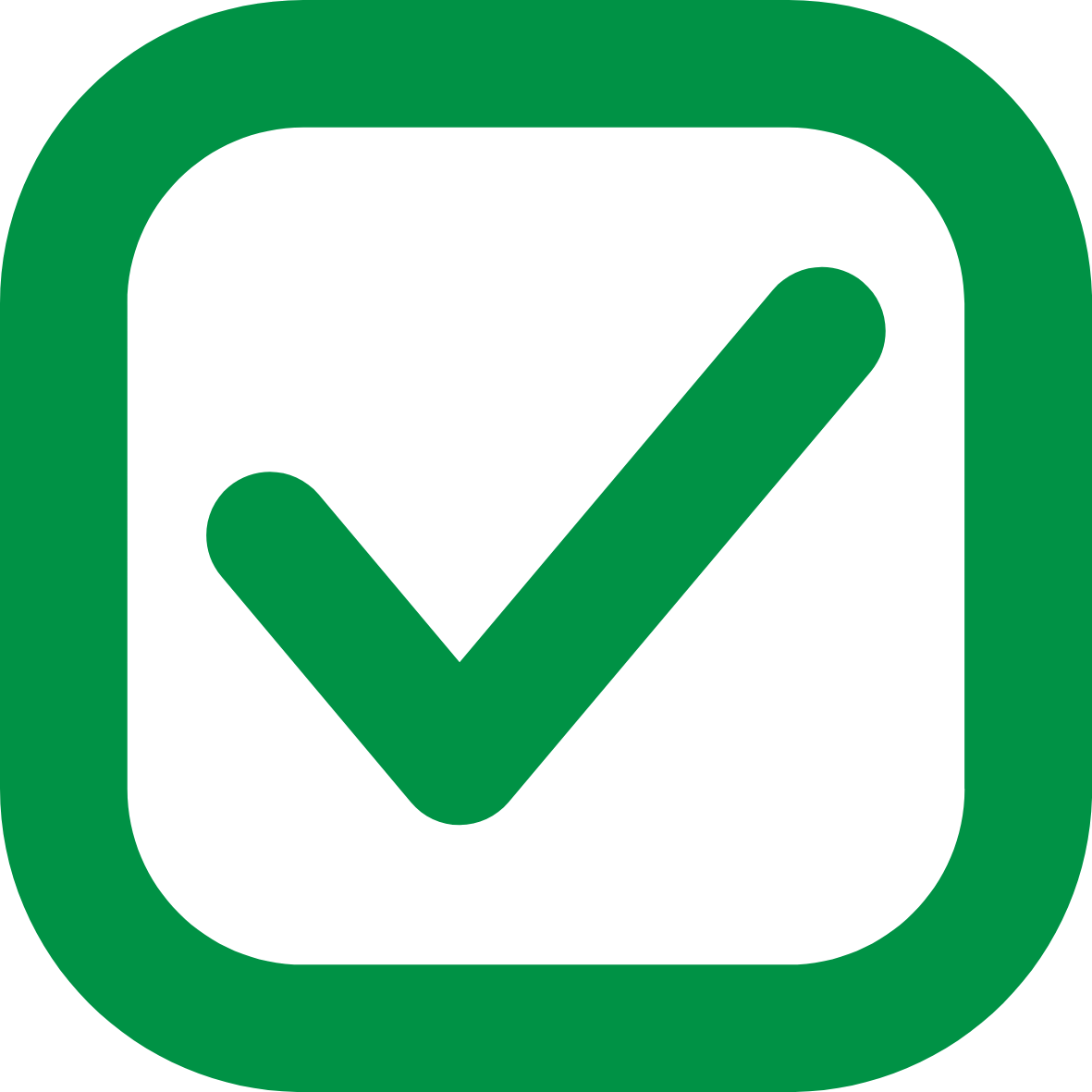 Green circle with a white background and a green check mark inside.