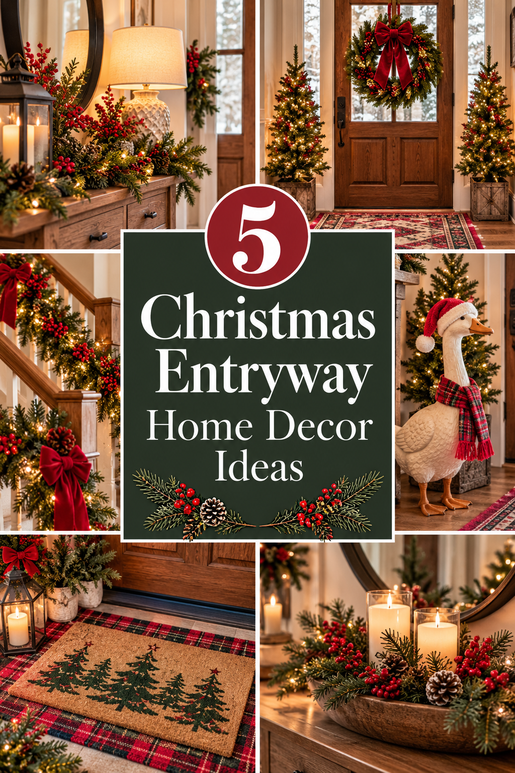 5 Christmas Entryway               Home Decor Ideas