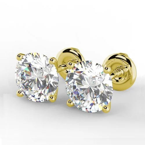 Solid Gold 14K VVS Simulated Diamond Earrings