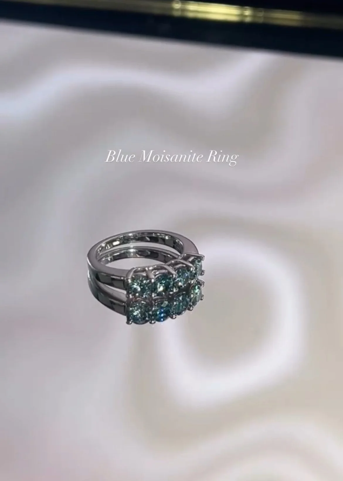 Blue Moisanite Ring