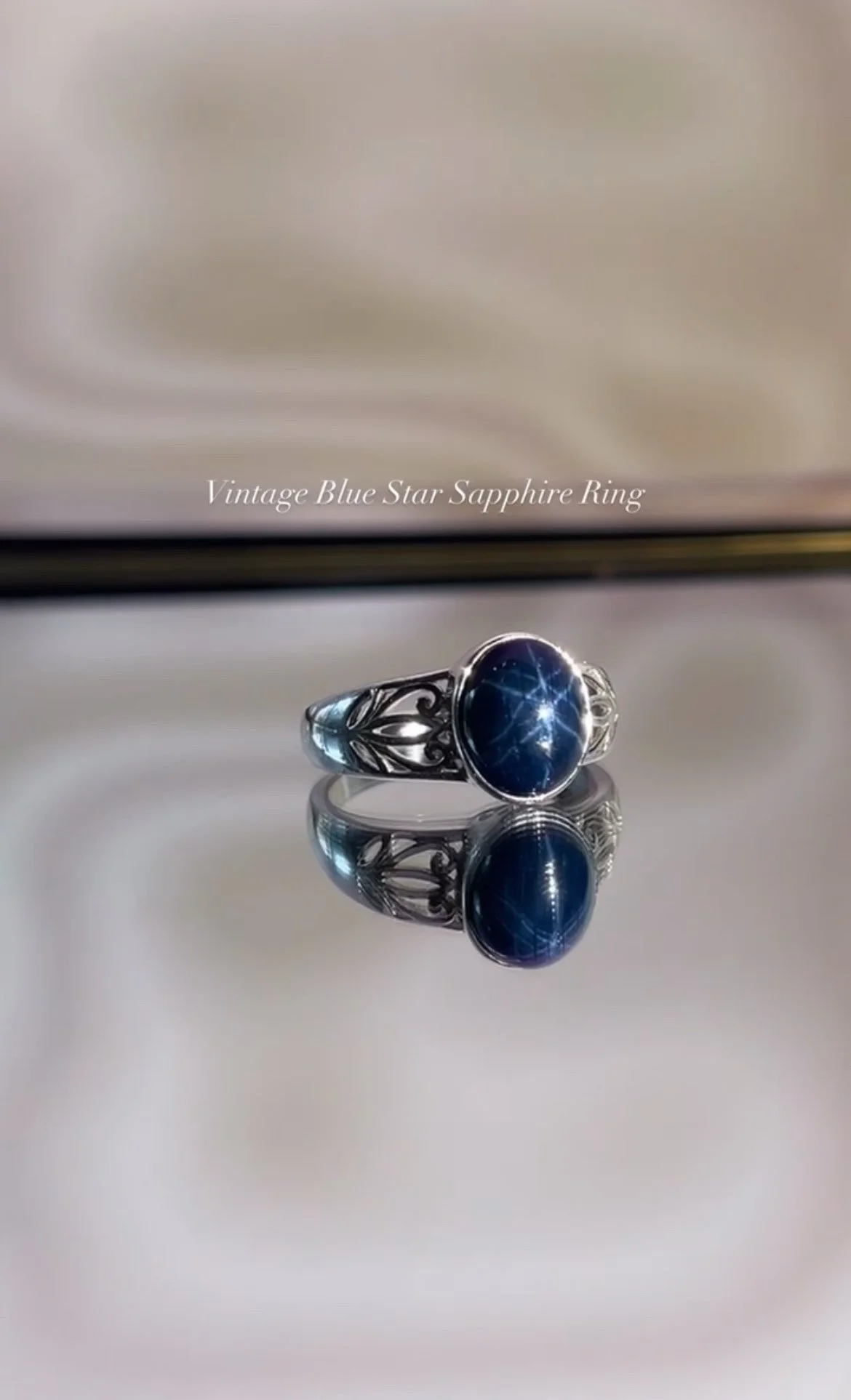 Vintage Blue Star Sapphire Ring